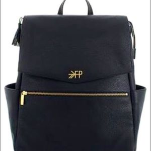 Freshly picked  black leather backpack